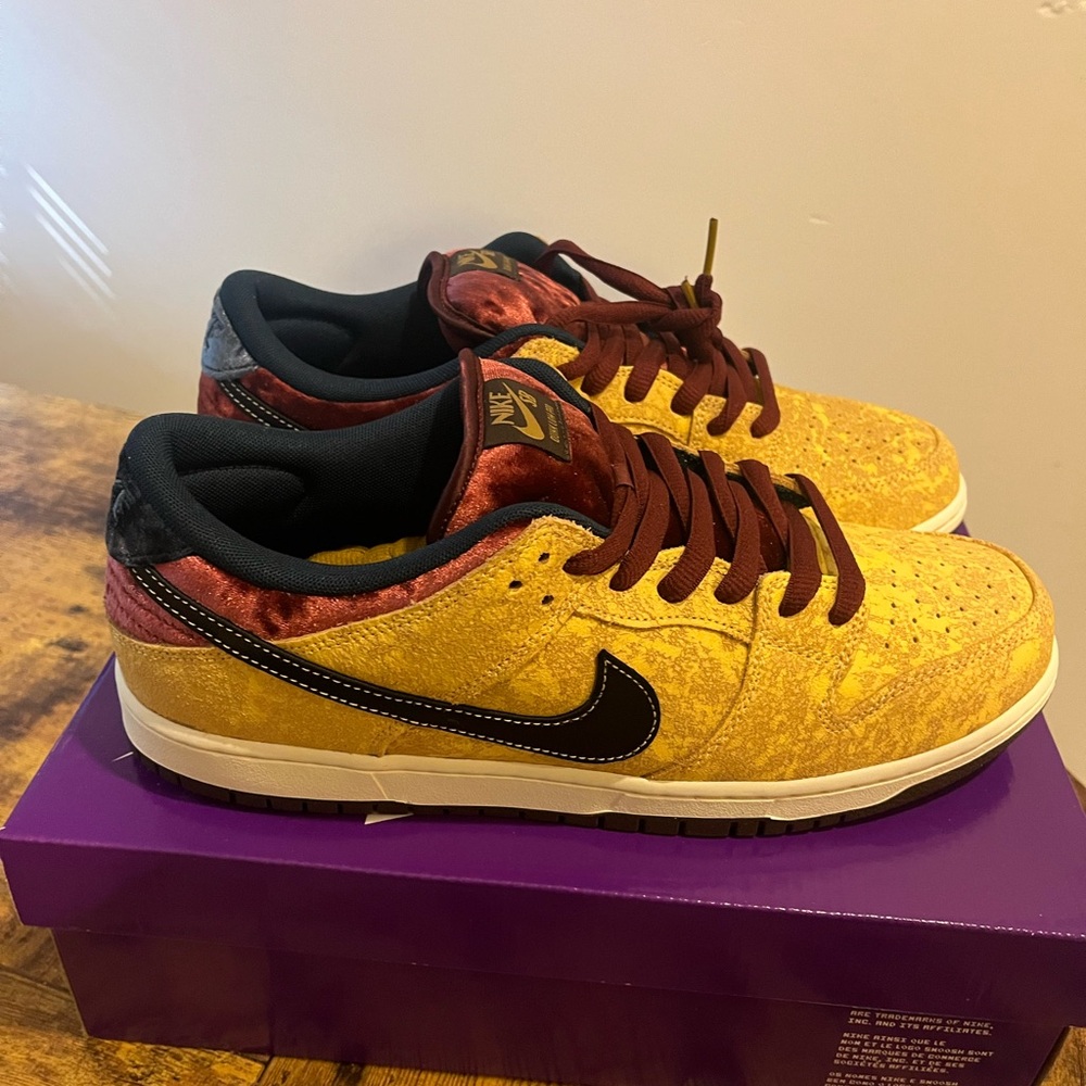 Nike Dunk Low Premium Yellow and Red Sneakers